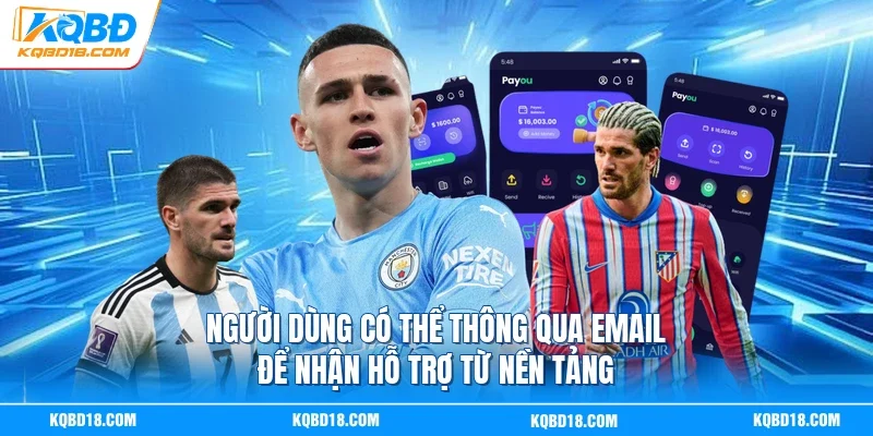 Người dùng có thể thông qua email để nhận hỗ trợ từ nền tảng