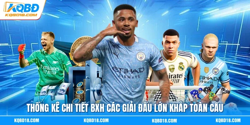 Thống kê chi tiết BXH các giải đấu lớn khắp toàn cầu
